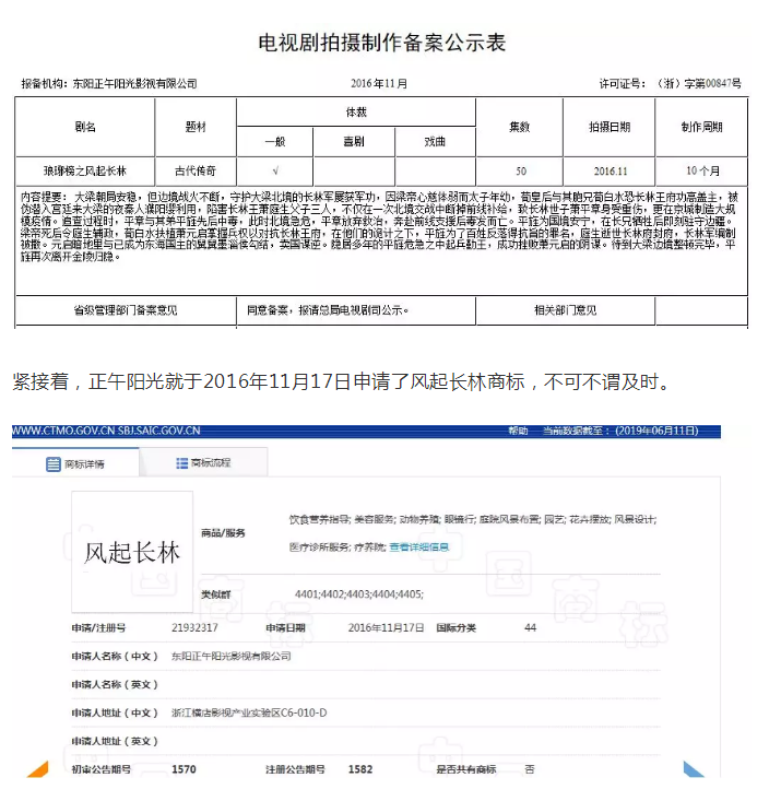 影視作品商標注冊？看看正午陽光是怎么做的？