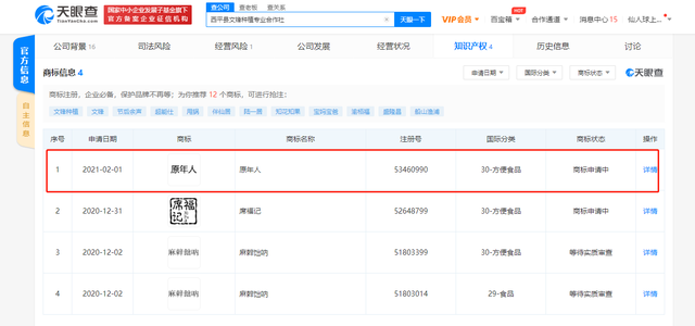 兩家公司申請(qǐng)注冊“原年人”商標(biāo)