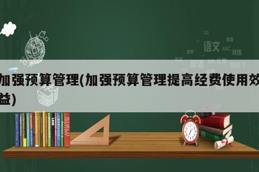 加強預算管理(加強預算管理提高經費使用效益)