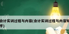 會計(jì)實(shí)訓(xùn)過程與內(nèi)容(會計(jì)實(shí)訓(xùn)過程與內(nèi)容知乎)