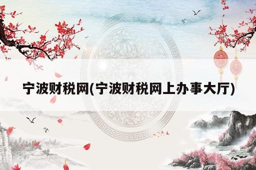 寧波財稅網(寧波財稅網上辦事大廳)
